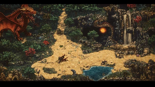 Dragon's Lair: A Fantasy Landscape Map