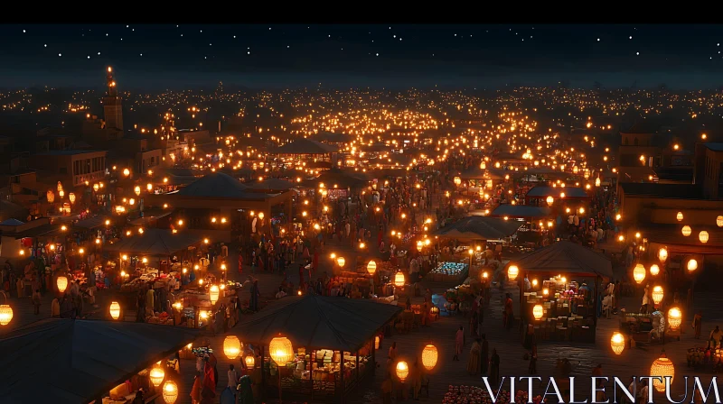 Illuminated City Night Market
