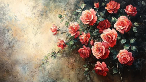 Captivating Floral Artwork of Red and Pink Roses