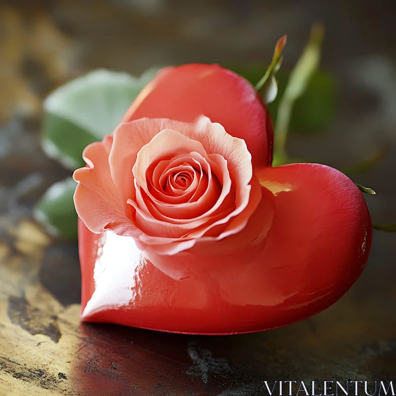 Heart and Rose Composition