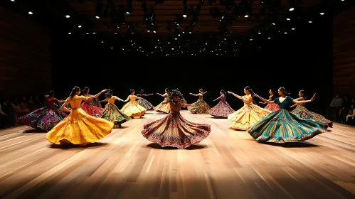 Women Dancing in Colorful Dresses