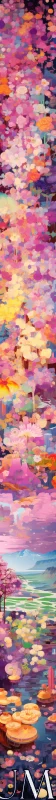 Floral Pastel Impression - Dreamy Landscape Art AI Image