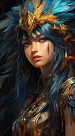 Portrait of a Woman with Golden Armor