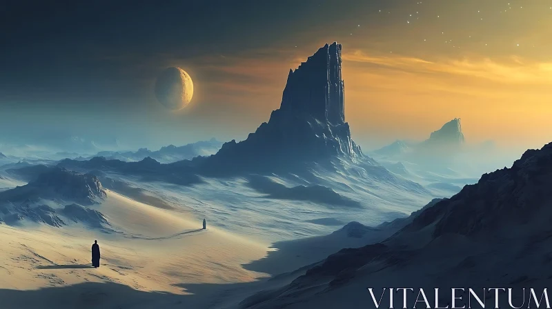 Serene Mountain Vista under Golden Sky