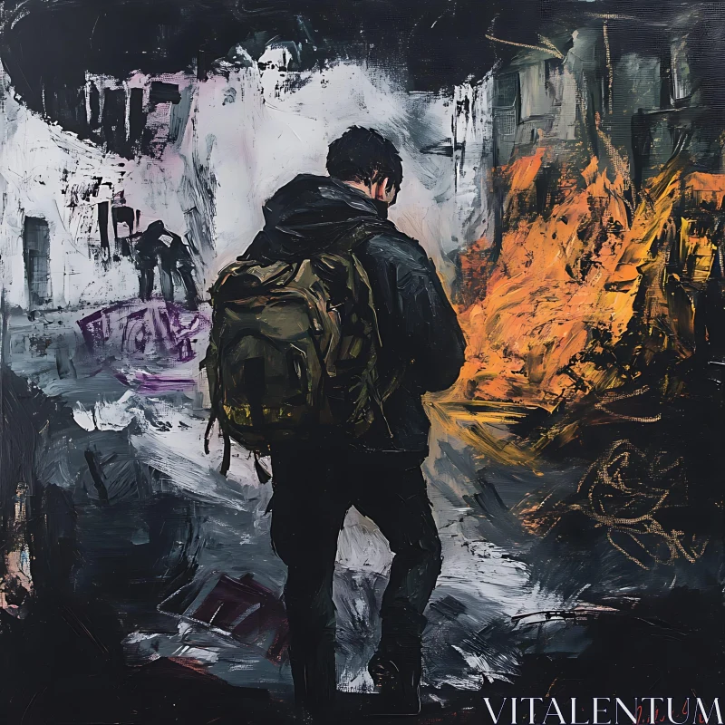 Urban Fire Watcher Acrylic Artwork