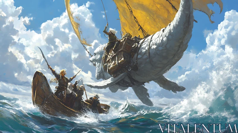 Soaring Whale and Seafaring Crew