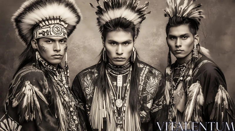 Sepia Toned Native American Portrait