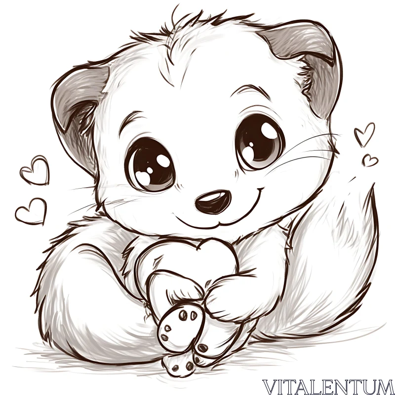 Charming Sketch of a Heartwarming Animal