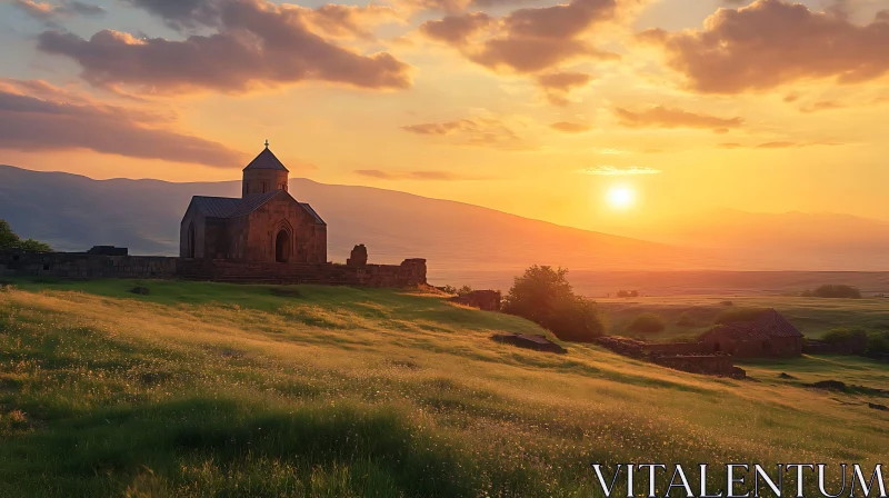 Golden Hour at Ancient Building