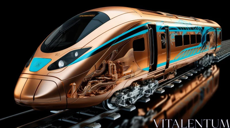 Electric Train | High-Tech Futurism | Liquid Metal | Engineering/Construction AI Image