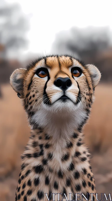 The Innocent Gaze of a Young Cheetah AI Image