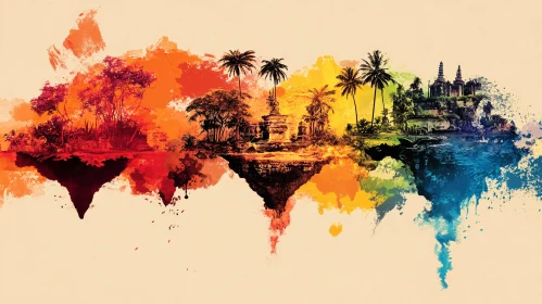 Island Paradise Watercolor Art