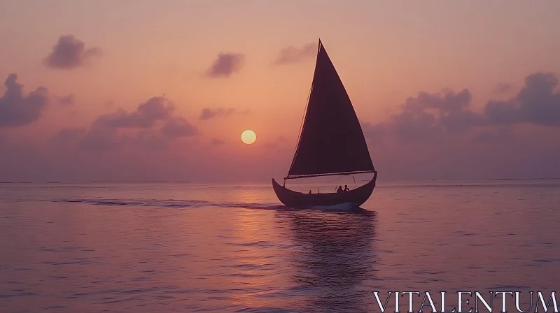 Sunset Sailboat Voyage