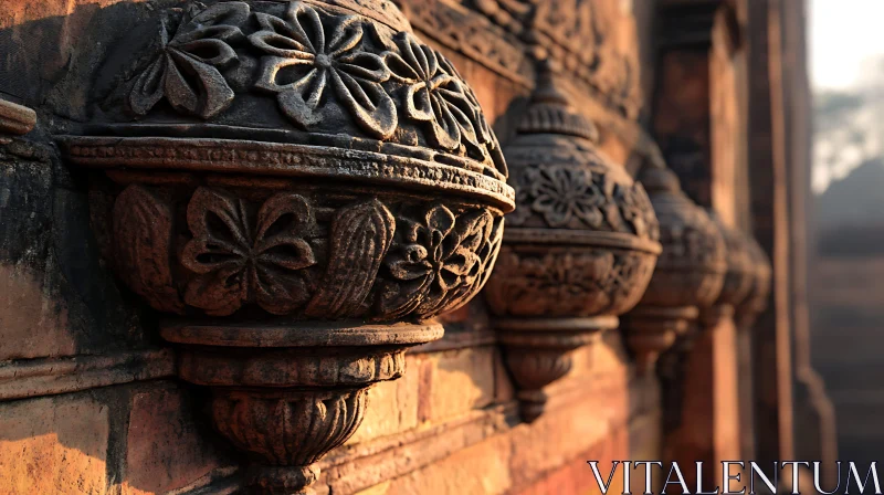 Ornate Stone Floral Carvings