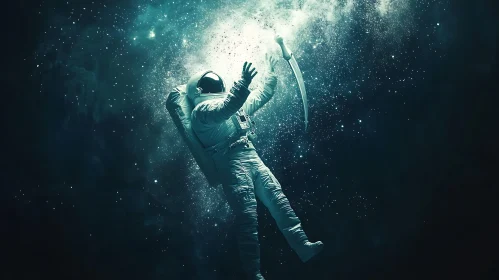 Lost Astronaut with Sword