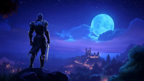 Moonlit Knight and Distant Castle