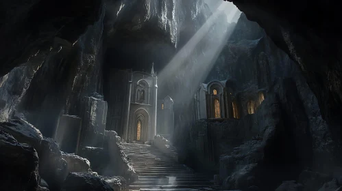 Hidden Sanctum: Subterranean Building with Divine Illumination