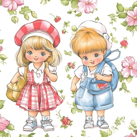 Vintage Style Children Cartoon Artwork