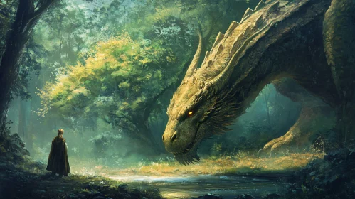 Enigmatic Dragon in Lush Greenery