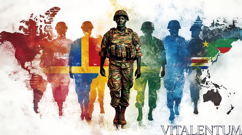 International Military Alliance: Flags and Soldiers