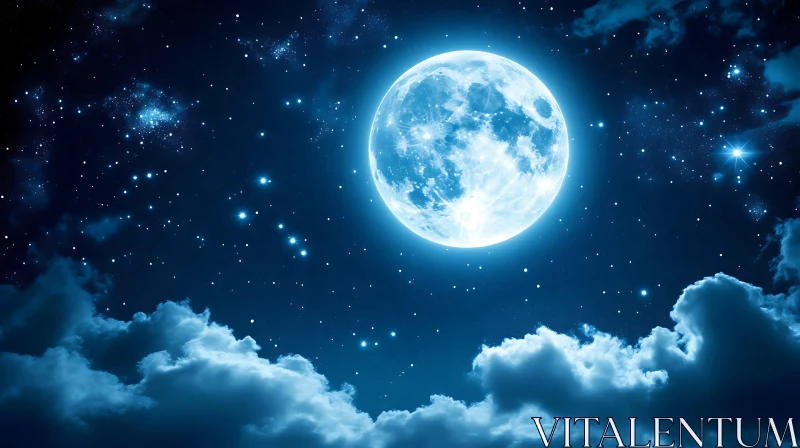 Lunar Glow Over Starry Skies