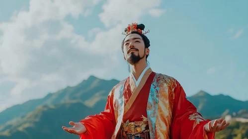 Contemplation in Traditional Attire