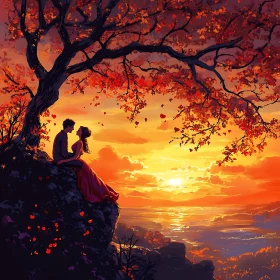 Couple's Serenade at Sunset