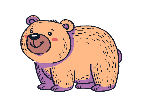 Friendly Cartoon Bear Illustration