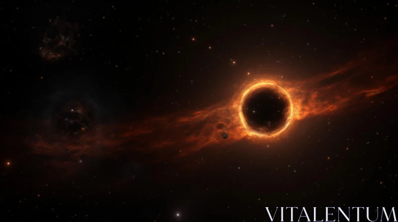 Mysterious Black Hole near a Radiant Star | Octane Render | Panoramic Scale AI Image