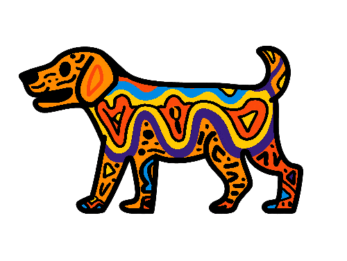 Unique Tribal Dog Design for T-Shirt and POD