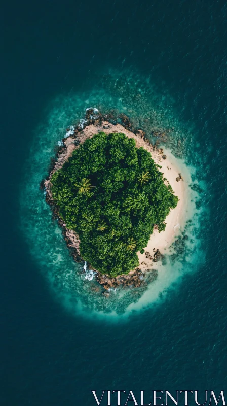 AI ART Tropical Island Aerial Shot