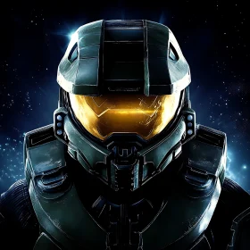 Armored Warrior with Golden Visor