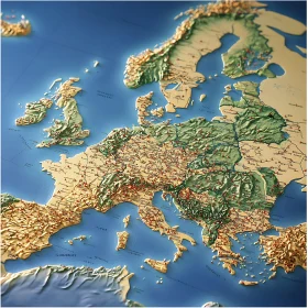 Europe Terrain Map