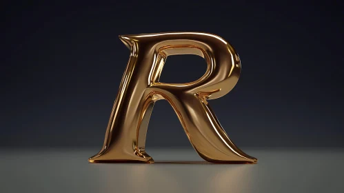 Letter R Golden Design