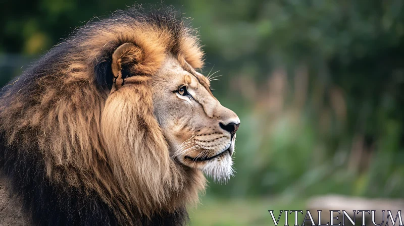 Lion in Profile AI Image