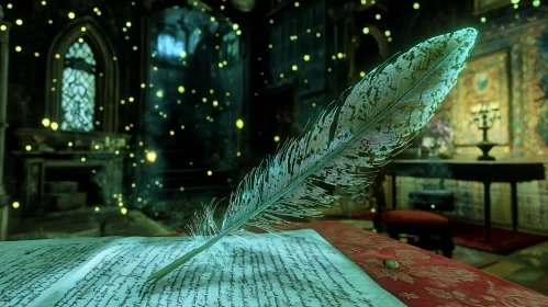 Magical Quill on Parchment