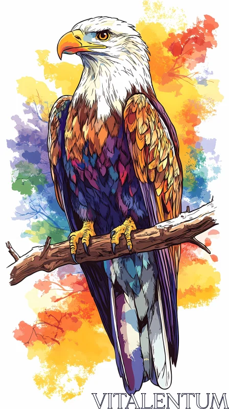 Vivid Eagle Painting AI Image