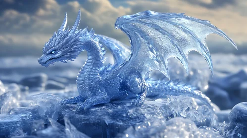Crystalline Dragon on a Frozen Throne