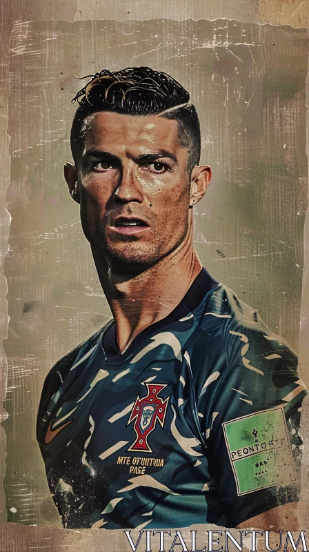 Cristiano Ronaldo Sports Icon Portrait AI Image