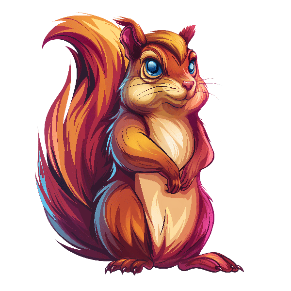 Charming Cartoon Squirrel Graphic POD Design