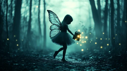 Mystical Fairy with Glowing Present