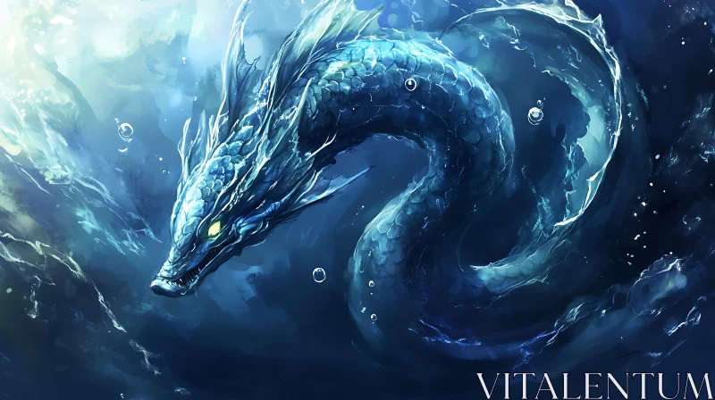 AI ART Underwater Dragon Digital Art