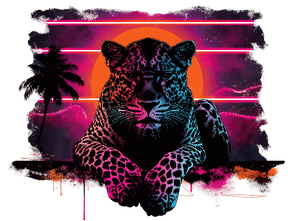 POD Design Retro Leopard Sunset