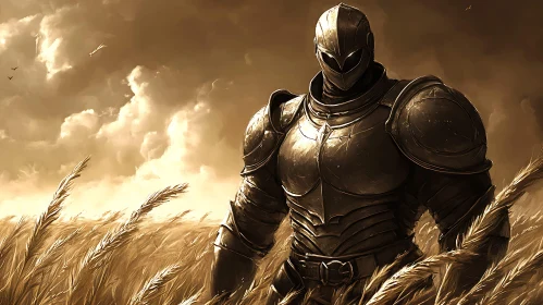 Armored Warrior in Wheat Field