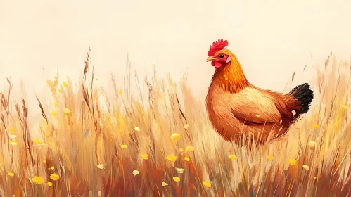 Pastoral Chicken Painting