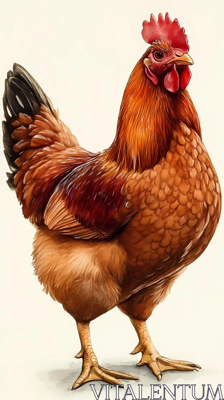 Chicken Illustration AI Image