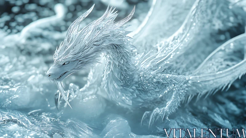 AI ART Frost Dragon on Ice