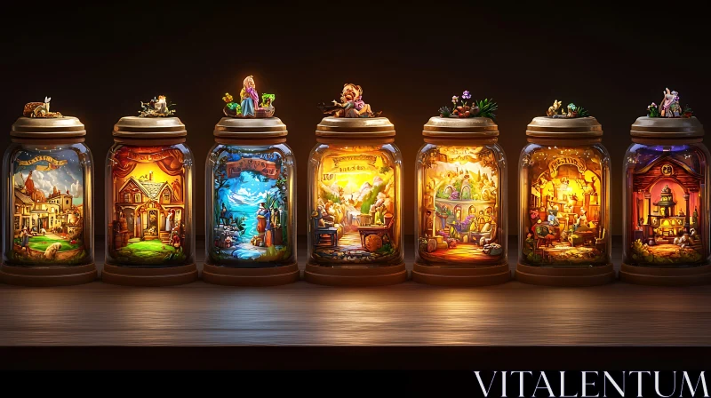 Enchanting Worlds Captured in Glass AI Image