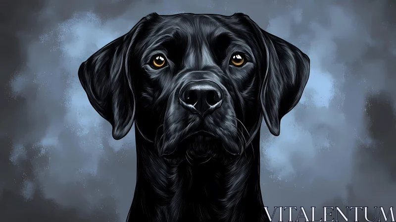 Black Labrador Dog Art AI Image