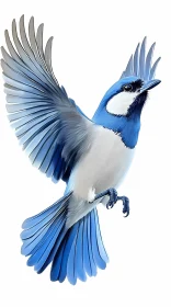 Blue Jay in Motion Art